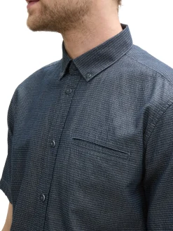 Herren Tom Tailor Regular Fit Kurzarmhemd aus Baumwolle