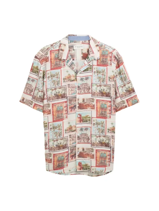 Herren Tom Tailor Regular Fit Kurzarmhemd im Hawaii-Look