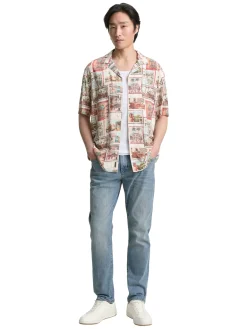 Herren Tom Tailor Regular Fit Kurzarmhemd im Hawaii-Look