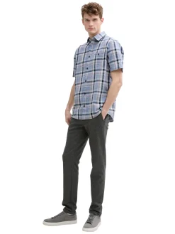 Herren Tom Tailor Regular Fit Kurzarmhemd mit Karomuster