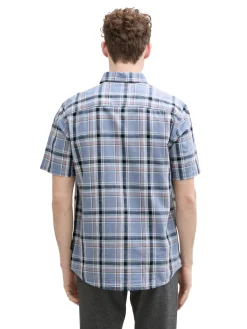 Herren Tom Tailor Regular Fit Kurzarmhemd mit Karomuster