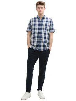 Herren Tom Tailor Regular Fit Kurzarmhemd mit Karomuster