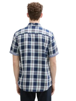 Herren Tom Tailor Regular Fit Kurzarmhemd mit Karomuster