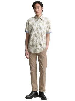 Herren Tom Tailor Regular Fit Kurzarmhemd mit Palmen-Print