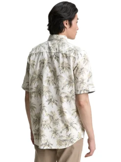 Herren Tom Tailor Regular Fit Kurzarmhemd mit Palmen-Print