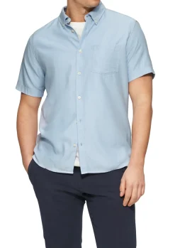 Herren s.Oliver Regular Fit: Kurzärmeliges Twillhemd mit Button-Down-Kragen