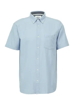 Herren s.Oliver Regular Fit: Kurzärmeliges Twillhemd mit Button-Down-Kragen
