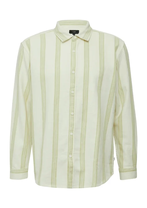 Herren QS Regular Fit: Streifenhemd mit Strukturoptik