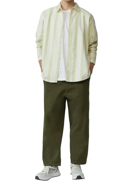 Herren QS Regular Fit: Streifenhemd mit Strukturoptik