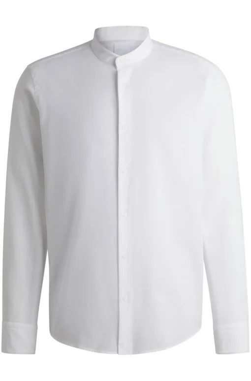 Herren Boss Regular-Fit Hemd mit Stehkragen
