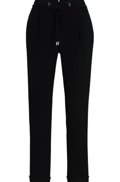 Damen Boss Regular-Fit Hose aus japanischem Krepp