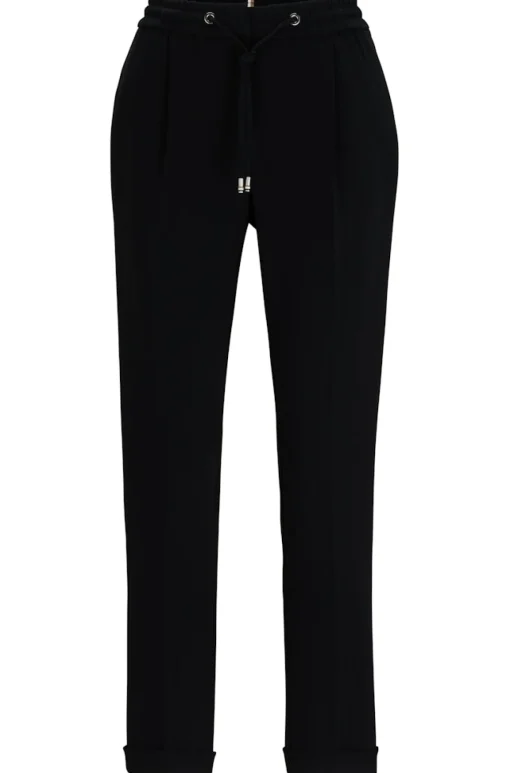 Damen Boss Regular-Fit Hose aus japanischem Krepp