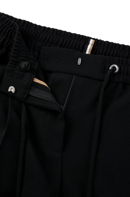 Damen Boss Regular-Fit Hose aus japanischem Krepp