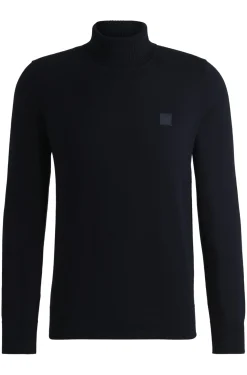 Herren Boss Orange Regular-Fit Rollkragenpullover aus Baumwolle mit Kaschmir
