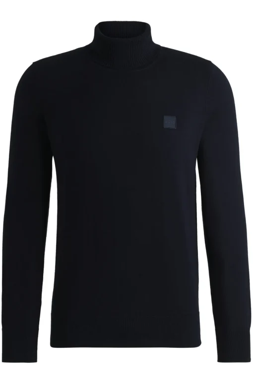 Herren Boss Orange Regular-Fit Rollkragenpullover aus Baumwolle mit Kaschmir