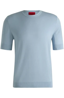 Herren Hugo Red Regular-Fit Strickpullover mit kurzen Ärmeln