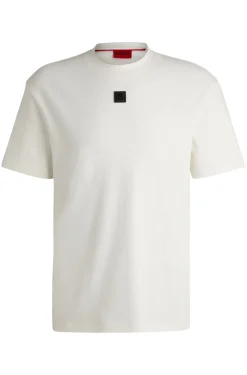 Herren Hugo Red Regular-Fit T-Shirt aus Interlock-Baumwolle mit Stack-Logo