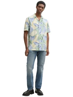 Herren Tom Tailor Denim Relaxed bedrucktes Freizeithemd