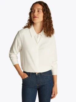 Damen Tommy Hilfiger Relaxed Fit Bluse mit verdeckter Knopfleiste