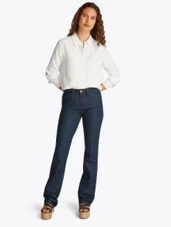 Damen Tommy Hilfiger Relaxed Fit Bluse mit verdeckter Knopfleiste