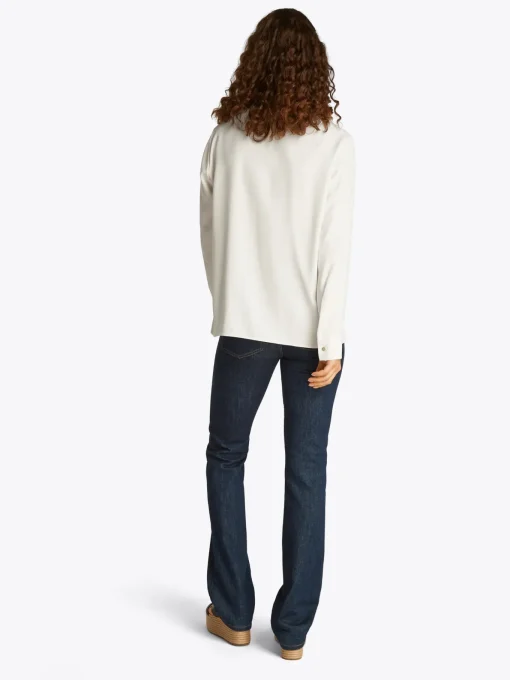 Damen Tommy Hilfiger Relaxed Fit Bluse mit verdeckter Knopfleiste