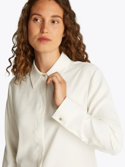 Damen Tommy Hilfiger Relaxed Fit Bluse mit verdeckter Knopfleiste