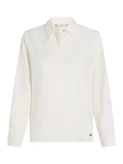 Damen Tommy Hilfiger Relaxed Fit Bluse mit verdeckter Knopfleiste