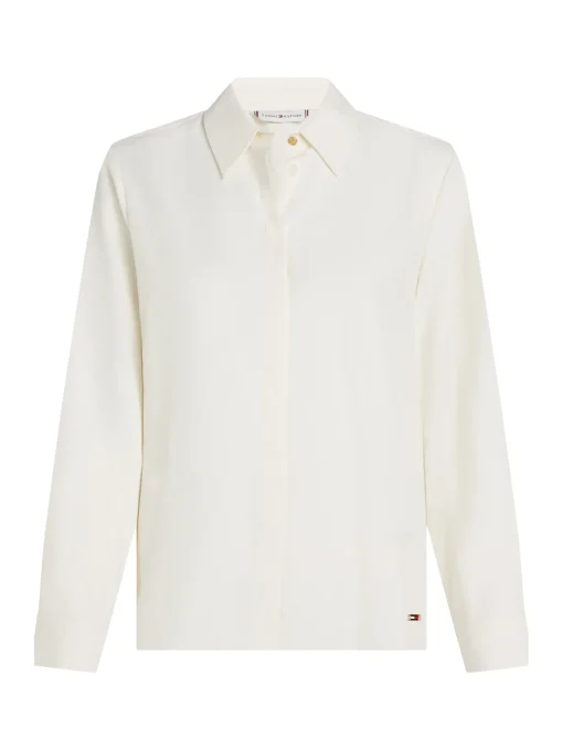 Damen Tommy Hilfiger Relaxed Fit Bluse mit verdeckter Knopfleiste
