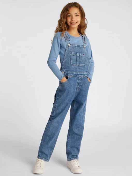 Kinder Tommy Hilfiger Relaxed Fit Carpenter-Jeans-Latzhose