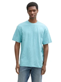 Herren Tom Tailor Denim Relaxed Fit Jacquard T-Shirt