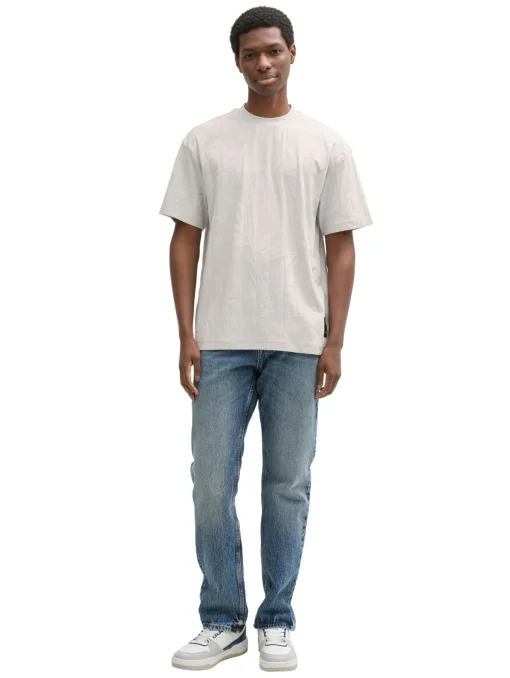 Herren Tom Tailor Denim Relaxed Fit Jacquard T-Shirt