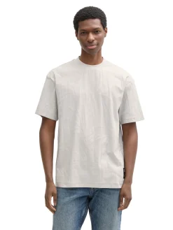Herren Tom Tailor Denim Relaxed Fit Jacquard T-Shirt