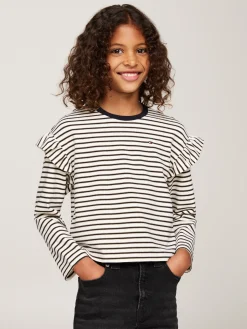 Kinder Tommy Hilfiger Relaxed Fit Langarmshirt mit Metallic-Streifen