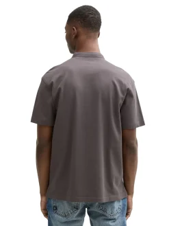 Herren Tom Tailor Denim Relaxed Fit Poloshirt mit Stehkragen