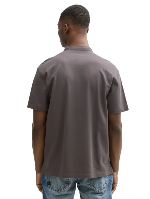 Herren Tom Tailor Denim Relaxed Fit Poloshirt mit Stehkragen
