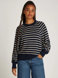 Damen Tommy Hilfiger Relaxed Fit Pullover mit Raglanärmeln