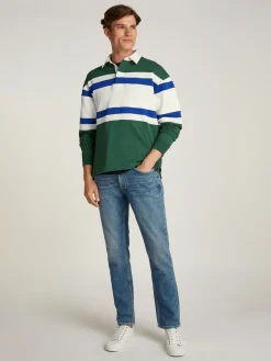 Herren Tommy Hilfiger Relaxed Fit Rugby-Shirt im Color Block-Design