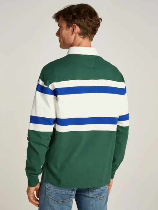 Herren Tommy Hilfiger Relaxed Fit Rugby-Shirt im Color Block-Design