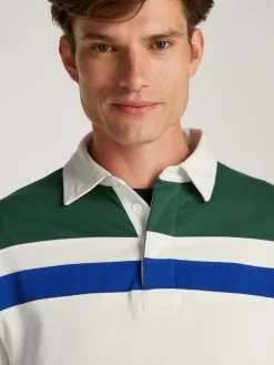Herren Tommy Hilfiger Relaxed Fit Rugby-Shirt im Color Block-Design