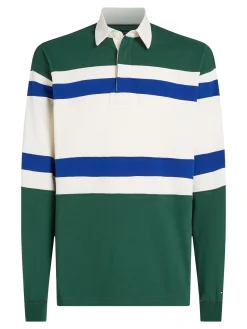 Herren Tommy Hilfiger Relaxed Fit Rugby-Shirt im Color Block-Design