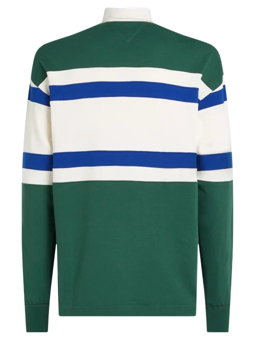Herren Tommy Hilfiger Relaxed Fit Rugby-Shirt im Color Block-Design