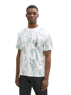 Herren Tom Tailor Denim Relaxed Fit T-Shirt mit Allover-Print