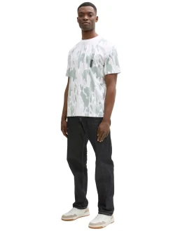 Herren Tom Tailor Denim Relaxed Fit T-Shirt mit Allover-Print