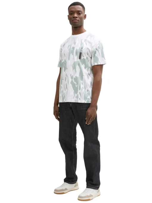 Herren Tom Tailor Denim Relaxed Fit T-Shirt mit Allover-Print