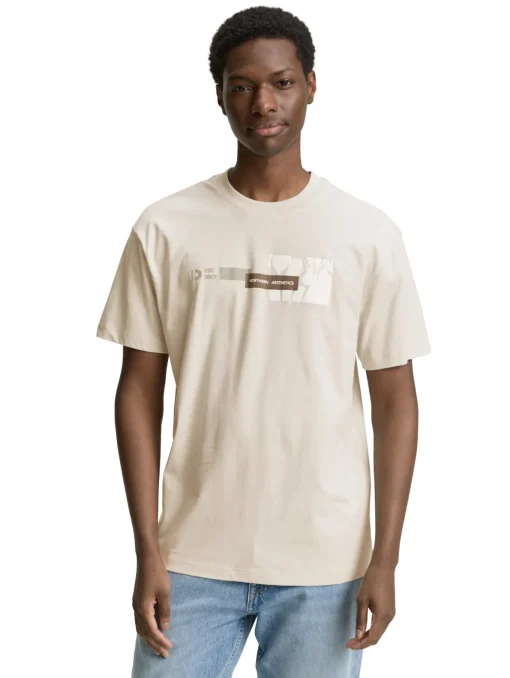 Herren Tom Tailor Denim Relaxed Fit T-Shirt mit Print