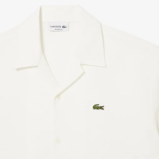 Herren Lacoste Relaxed Fit-Hemd mit strukturierter Waffeloptik