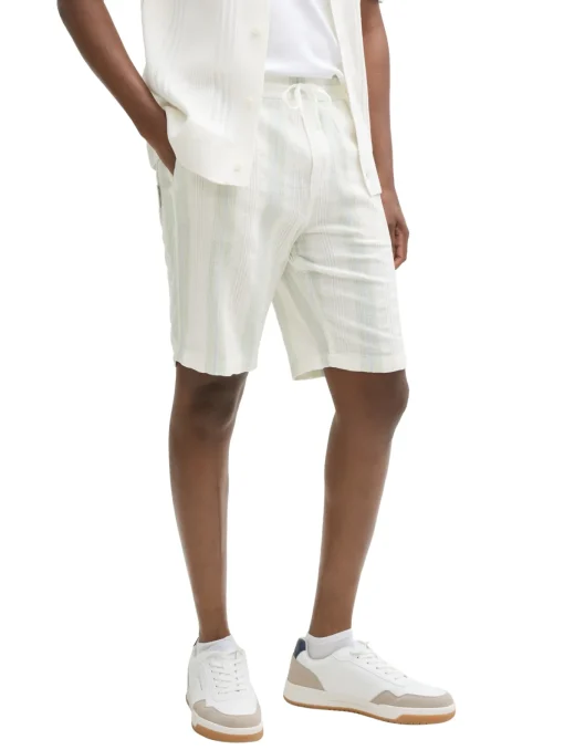 Herren Tom Tailor Denim Relaxed gestreifte Strand Shorts