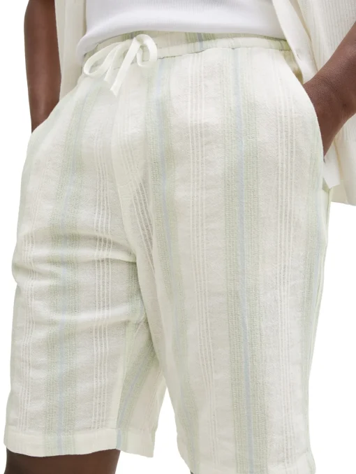 Herren Tom Tailor Denim Relaxed gestreifte Strand Shorts