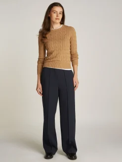 Damen Tommy Hilfiger Relaxed Straight Leg Fit Hose mit Nahtdetails