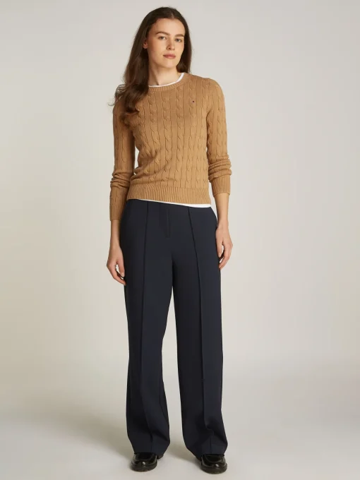 Damen Tommy Hilfiger Relaxed Straight Leg Fit Hose mit Nahtdetails